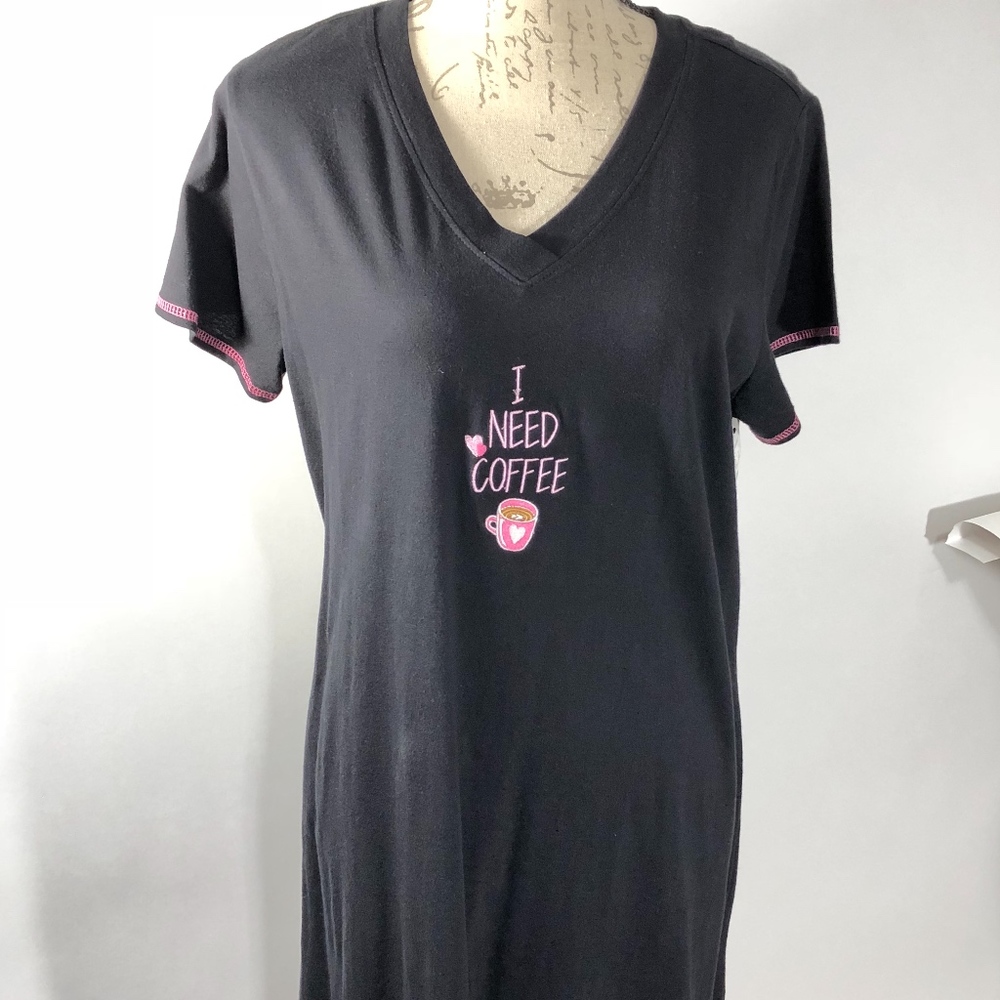"I Need Coffee" Size Large Nightgown by Rene Rofe